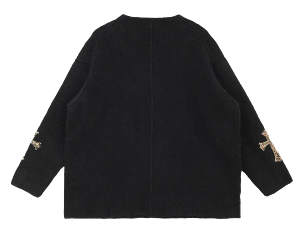 Chrome Hearts 'Leopard' Black Cashmere Sweatshirt