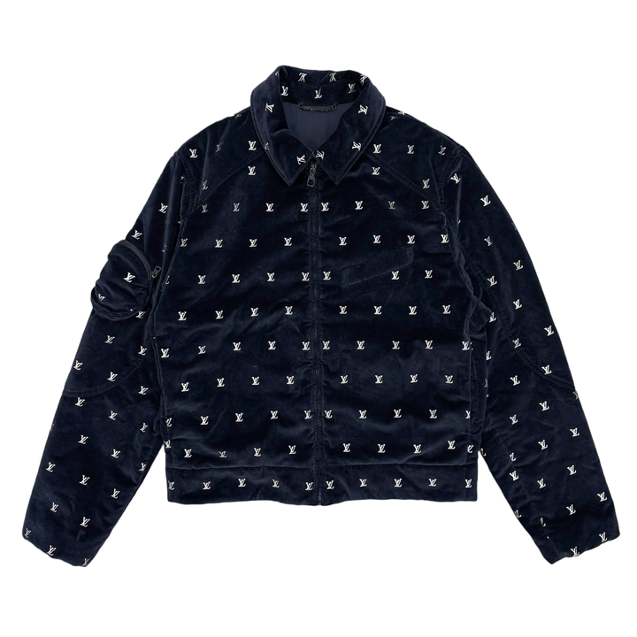 Louis Vuitton 'Navy Velour' Zip Up Jacket