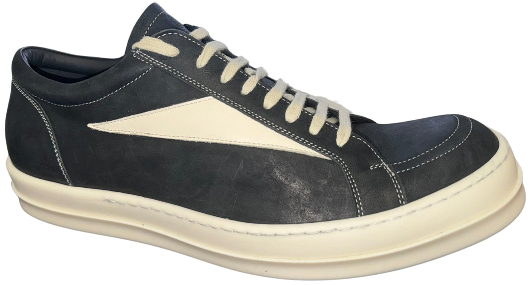 Rick Owens 'Black' Nubuck Suede Vintage Low Sneakers