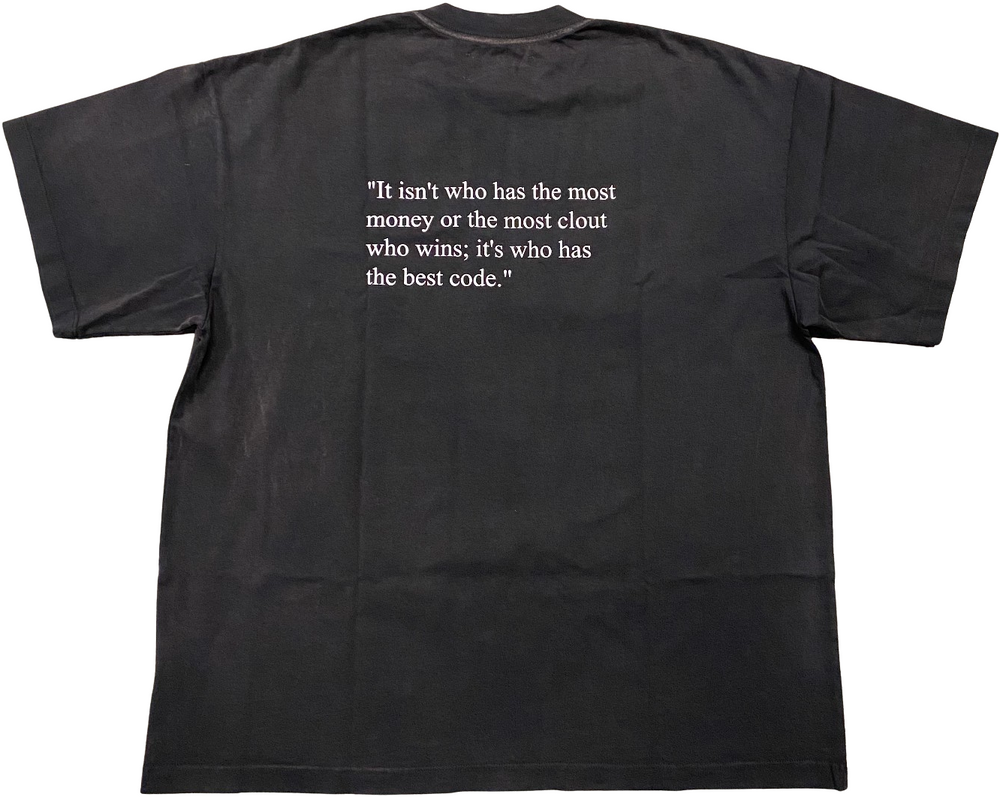 Satoshi Nakamoto 'Best Code' Black Tee
