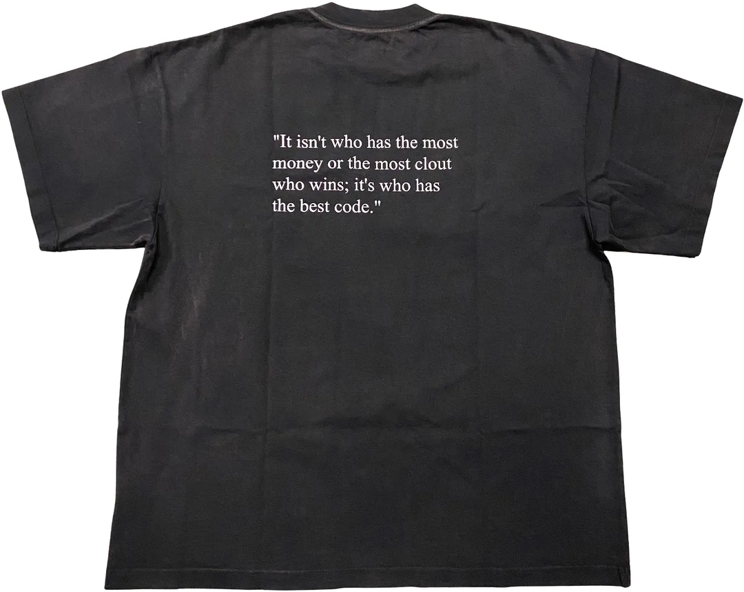 Satoshi Nakamoto 'Best Code' Black Tee