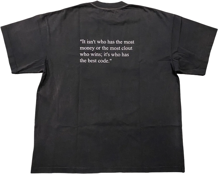 Satoshi Nakamoto 'Best Code' Black Tee