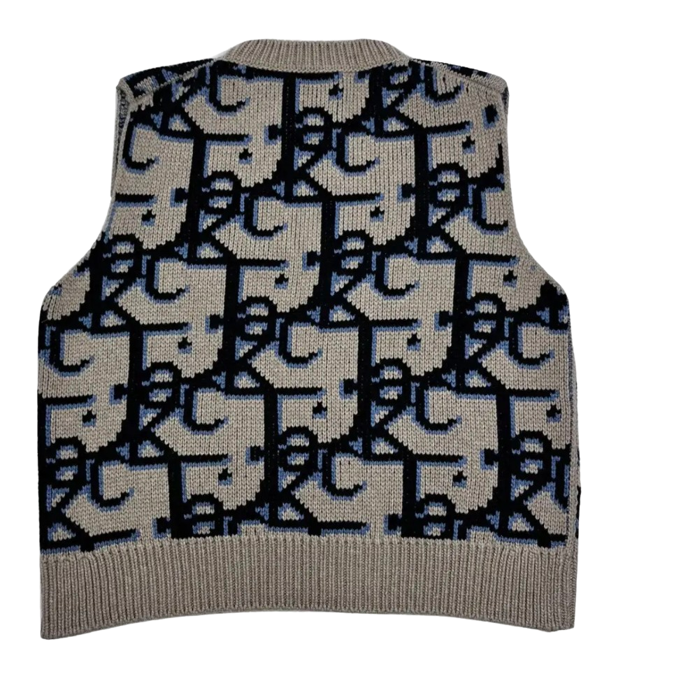 Dior Cactus Jack 'Blue and Tan' Cashmere Sweater Vest