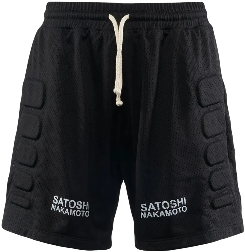 Satoshi Nakamoto 'Moto' Black Mesh Shorts
