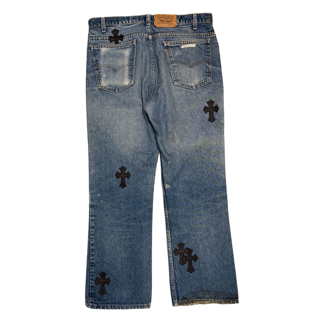 Chrome Hearts '18 Patch' Vintage Wash Jeans
