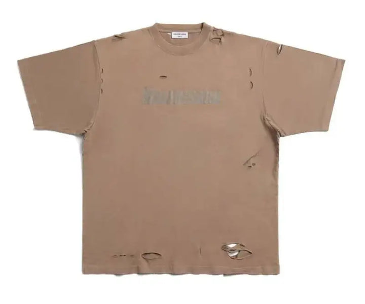 Balenciaga 'Boxy' Destroyed Brown Tee