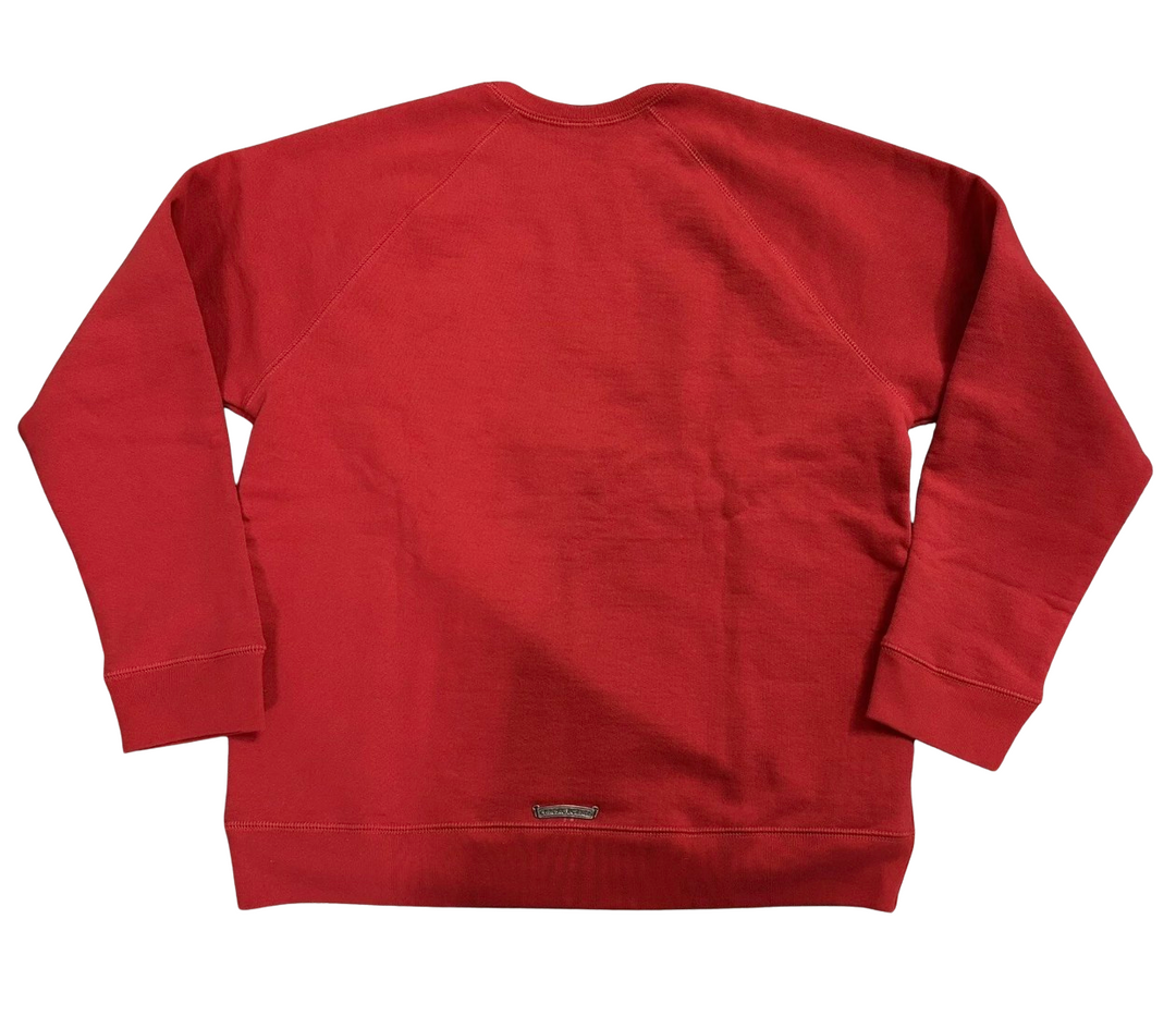 Chrome Hearts 'Triple Cross' Embroidered Red Crewneck