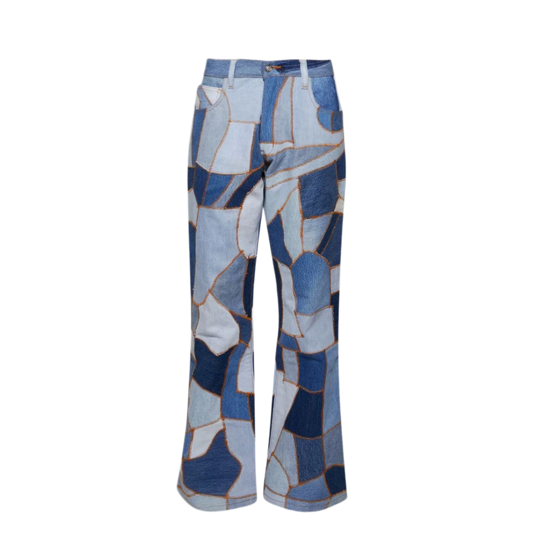 Earthling VIP 'Blue' Body Shop Patchwork Flare Jeans