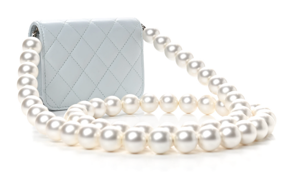 Chanel Quilted Calfskin 'Pearl' Mini Wallet on Chain