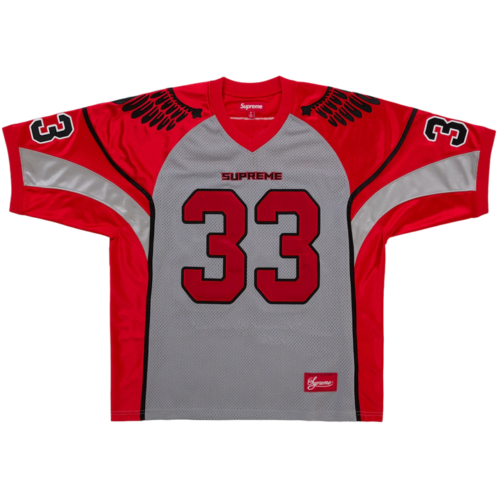 Supreme 'Wings' Grey and Red Football Jersey