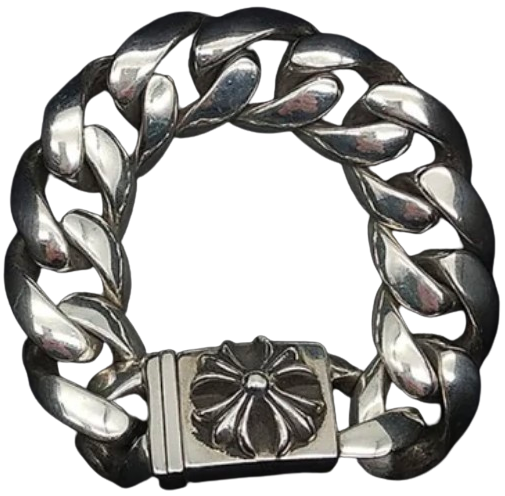 Chrome Hearts 'Plus Cross' Cuban Link 6in Bracelet