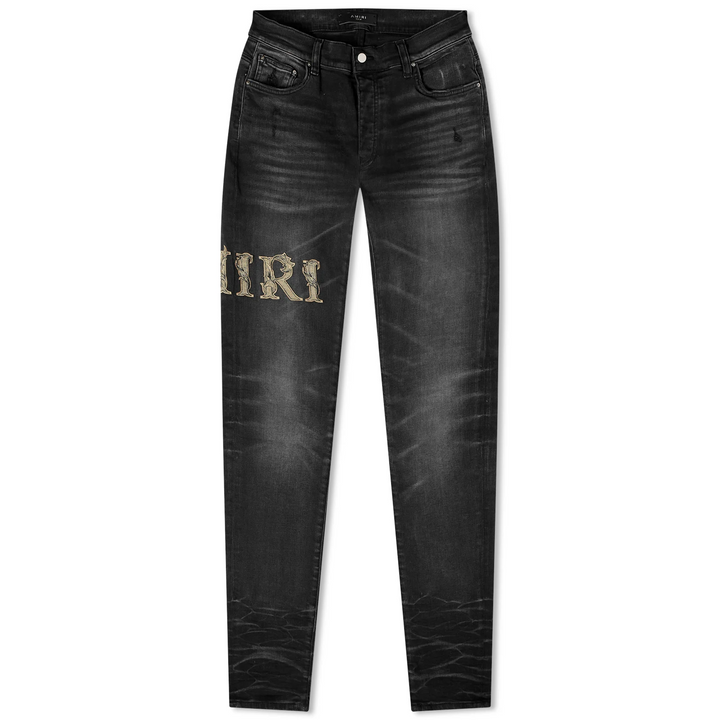 Amiri 'Baroque Vine' Black Jeans