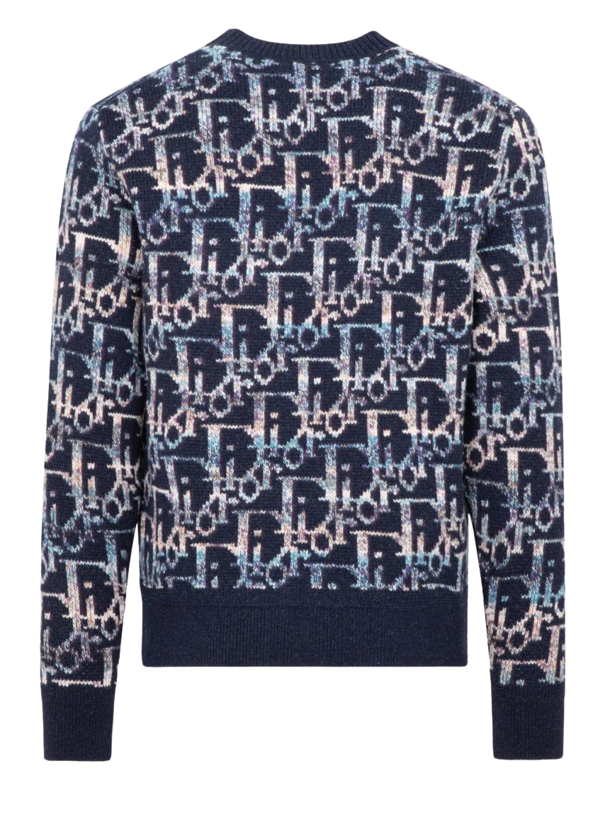 Dior Oblique 'Multicolor' Blue Crewneck Sweater