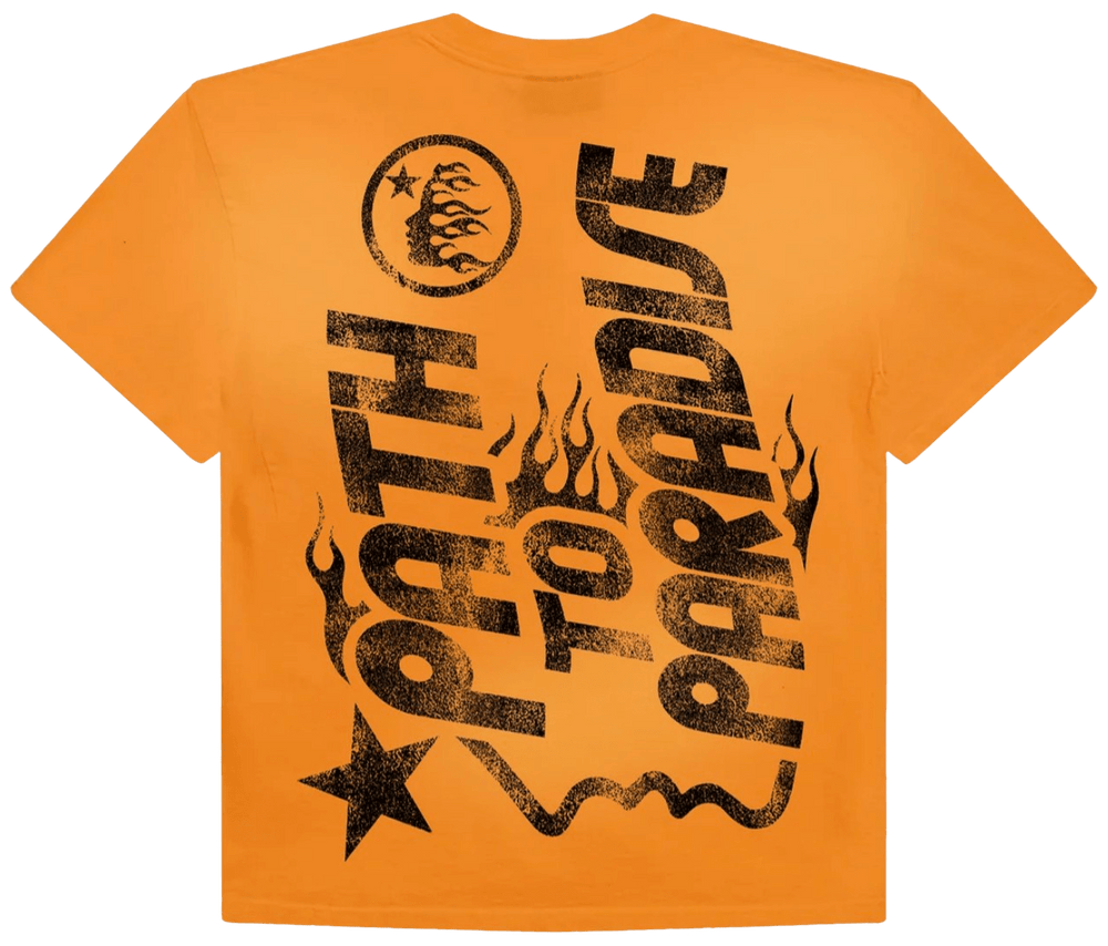 Hellstar 'Jesus Emblem' Orange Grey Tee