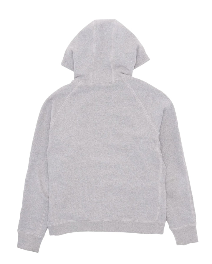 Chrome Hearts Leather Plus Cross Patch Grey Zip Up Hoodie