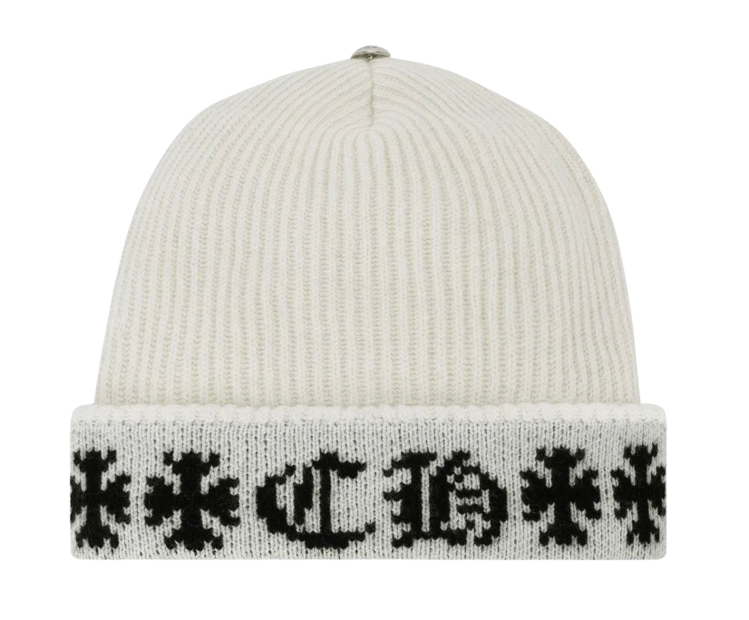 Chrome Hearts 'Big Daddy' Aspen Exclusive White Cashmere Beanie