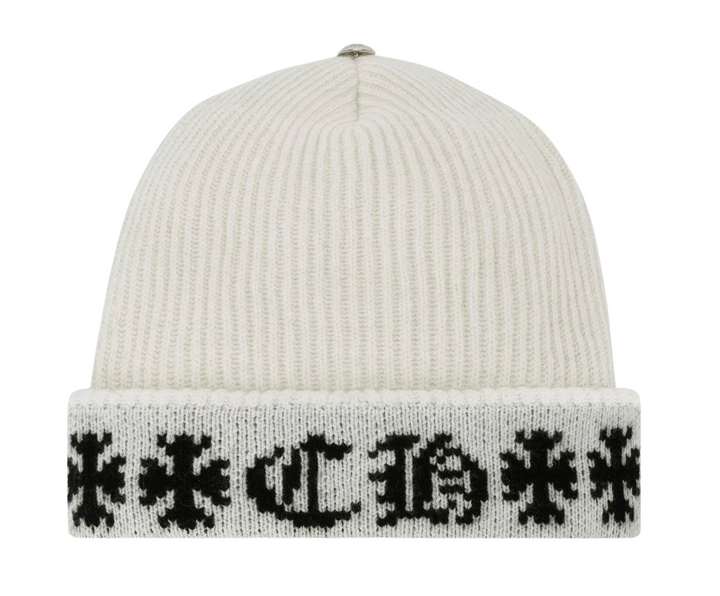 Chrome Hearts 'Big Daddy' Aspen Exclusive White Cashmere Beanie