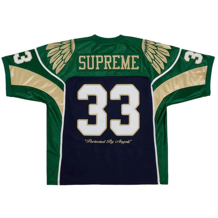 Supreme 'Wings' Navy and Green Football Jersey
