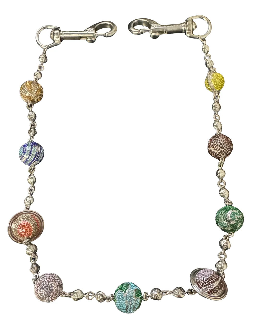 Starchain World 'Solar System' Multicolor 26.5in Silver Starball Wallet Chain