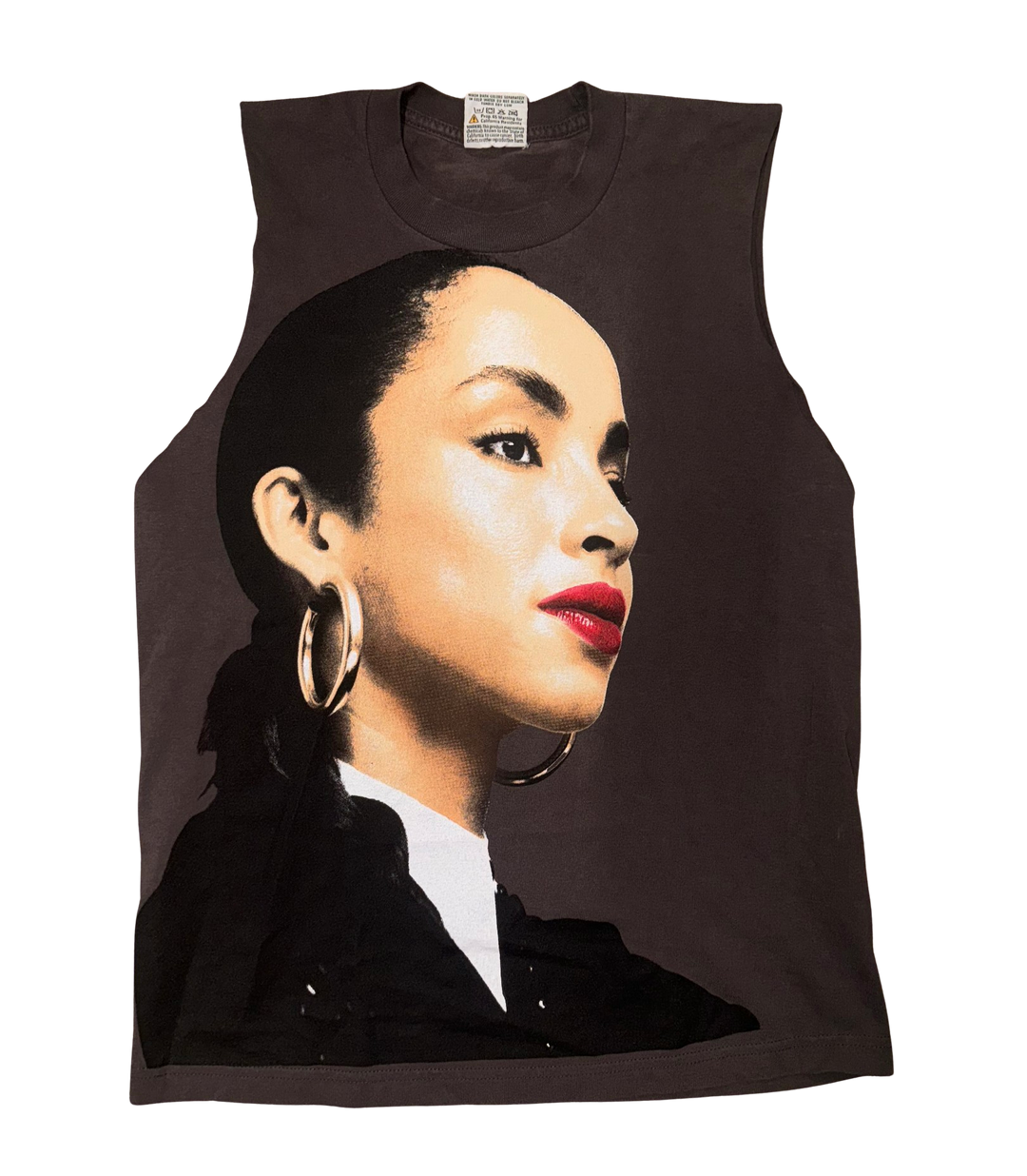 Sade Adu 'Brown' Cutoff Vintage Tee