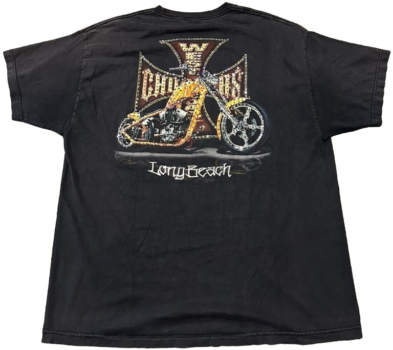 West Coast Choppers 'Orange Chopper' Rhinestone Vintage Tee
