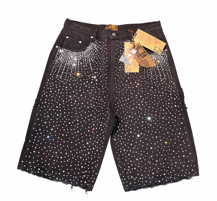 Birth Of Royal Child 'Washed Black' Diamond Jean Shorts