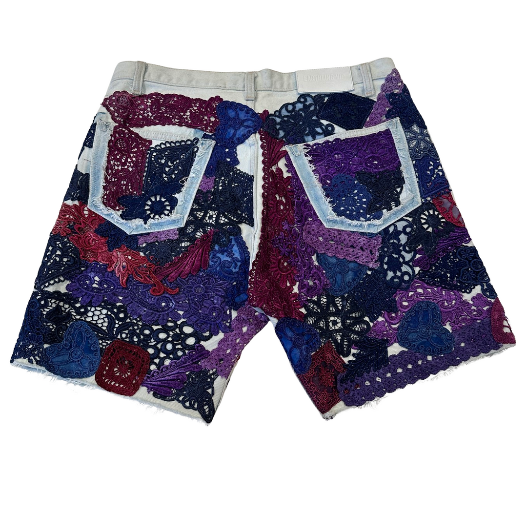 Earthling VIP 'Colorblock Denim Pattern' Shorts