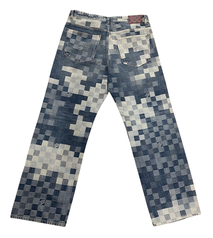 Louis Vuitton 'Damoflage' Damier Indigo Jeans