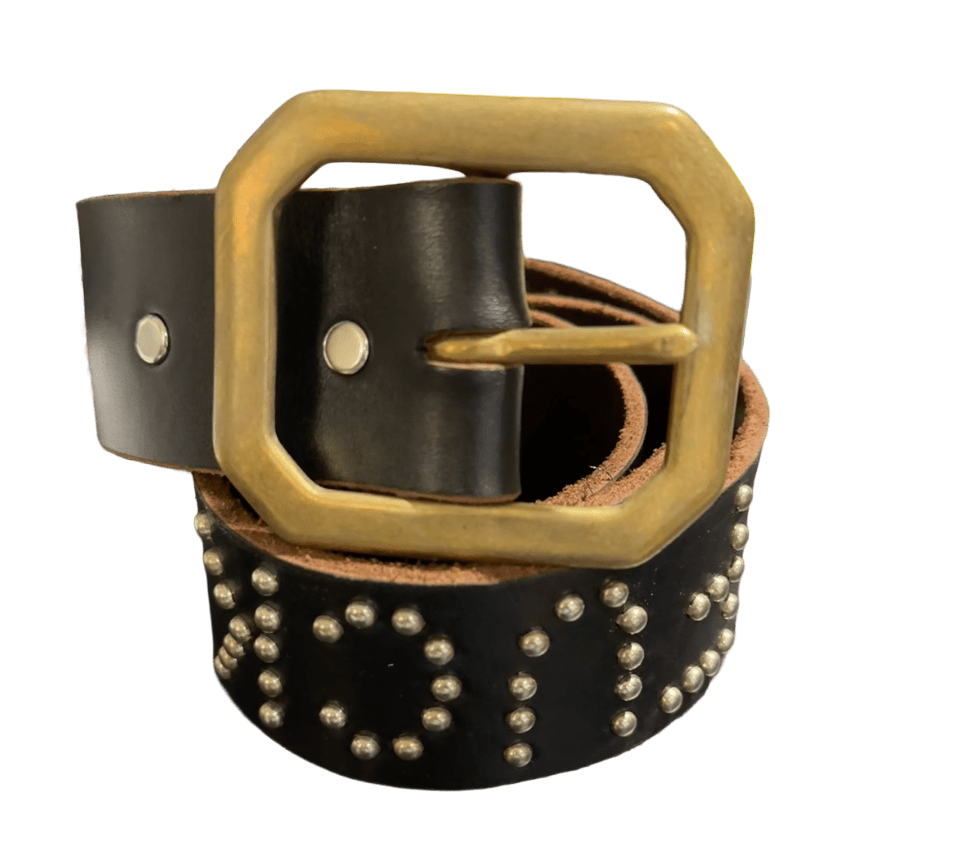 Studded 'Fuck Off Red Leather' Sun Gem