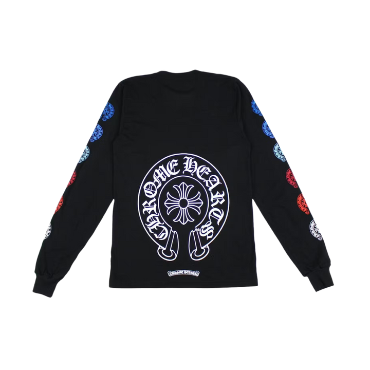 Chrome Hearts 'Multi Color Horse Shoe' Black Longsleeve Shirt