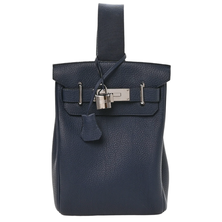 Hermés Hac a Dos 'Bleu Nuit' Togo Leather PM Backpack