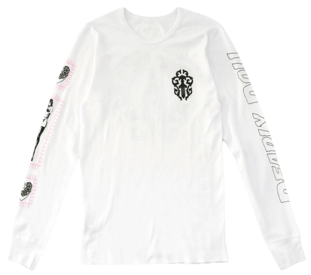 Chrome Hearts Deadly Doll Waffle Thermal Long Sleeve White