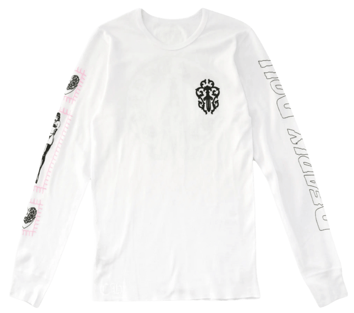 Chrome Hearts Deadly Doll Waffle Thermal Long Sleeve White