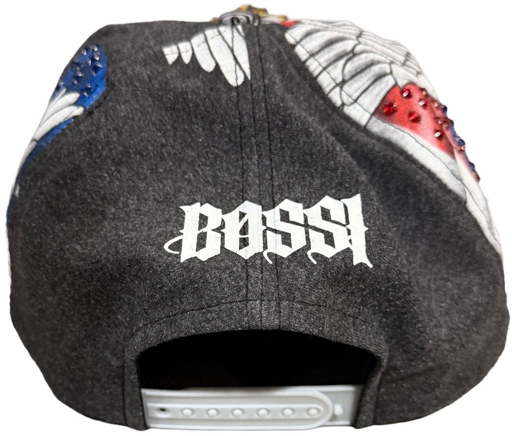 Bossi 'American Eagle Harley' Rhinestone Snapback Hat