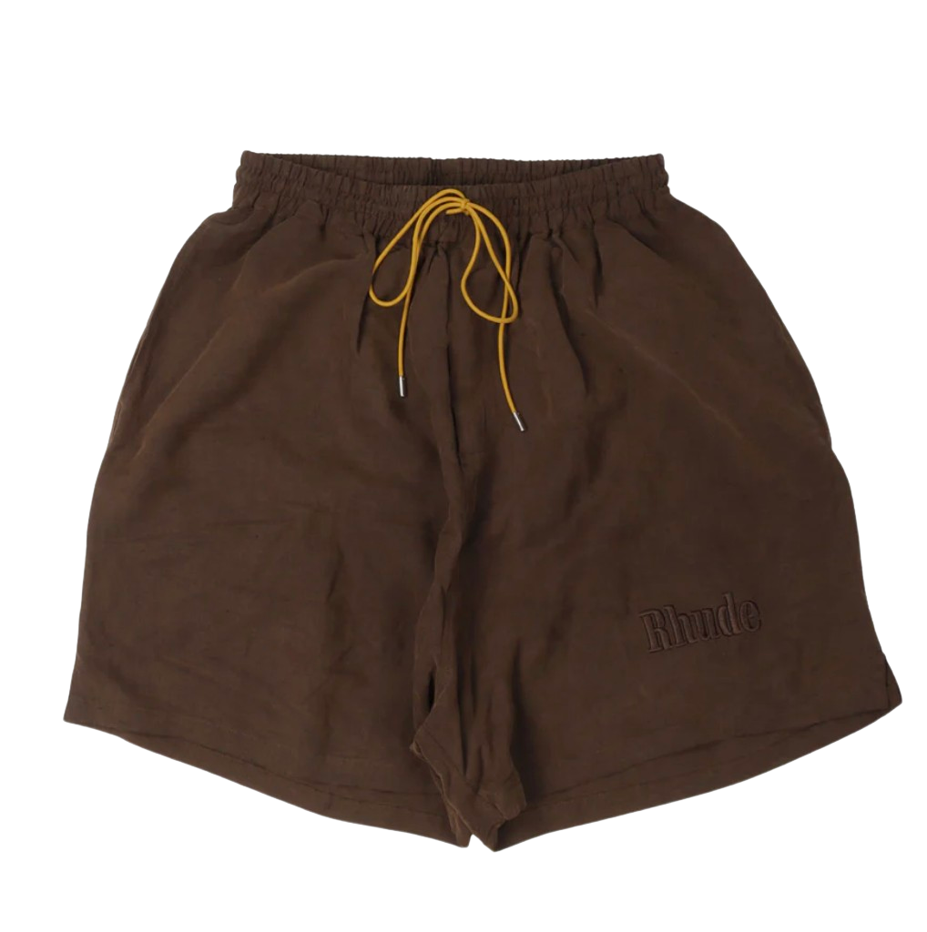 Rhude Embroidered Brown Shorts