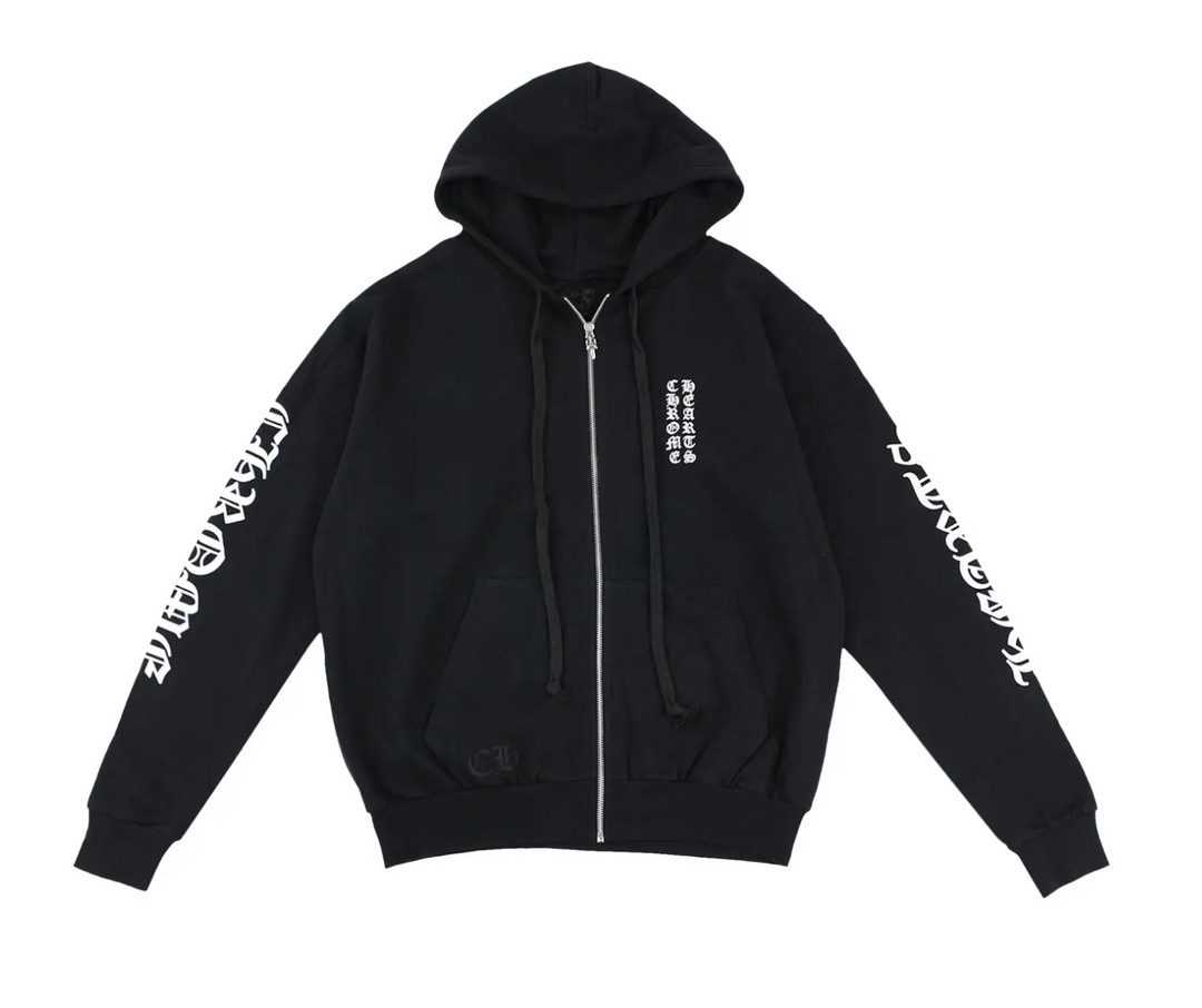 Chrome Hearts 'Horizontal Logo' Zip Up Hoodie