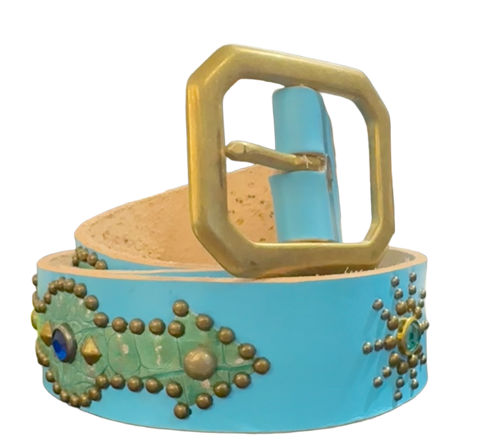 Studded 'Sun Studded Gem' Baby Blue Belt