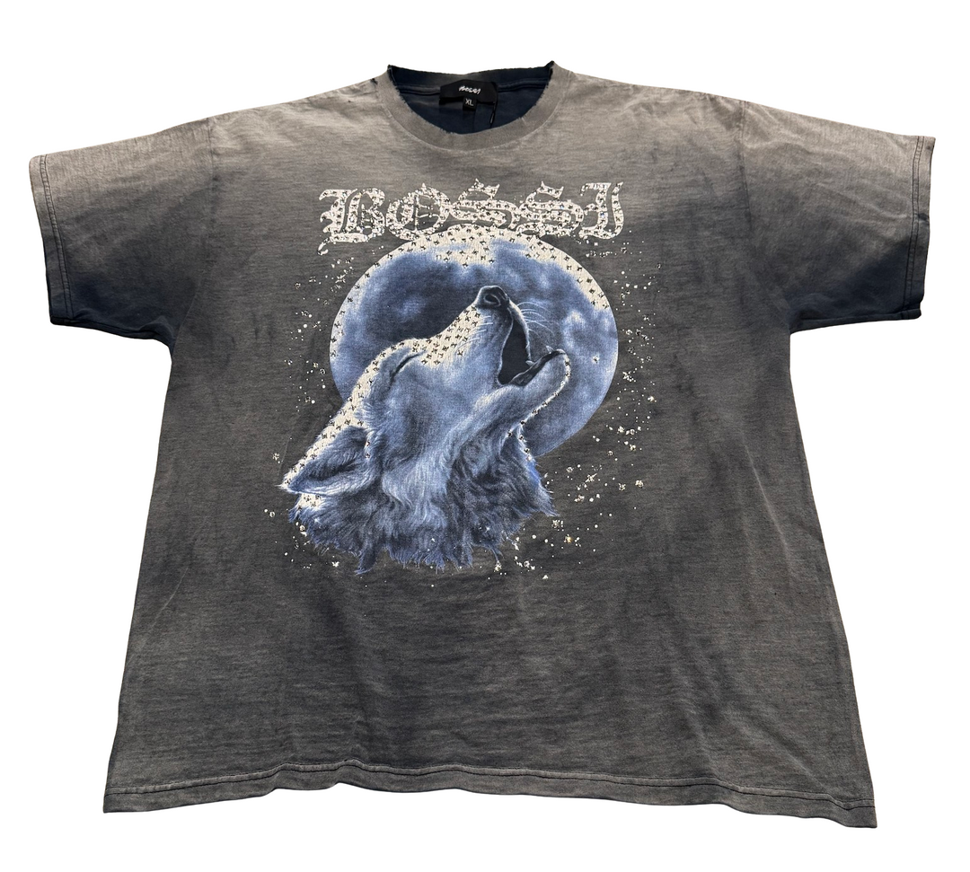 Bossi 'Lone Wolf' Vintage Rhinestone Tee