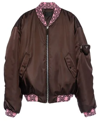 Prada Raf Simons Re-Nylon 'Brown Knit' Flight Bomber Jacket