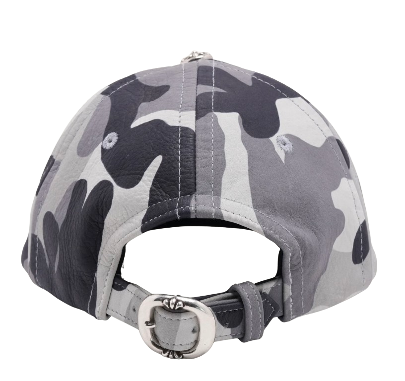 Chrome Hearts 'Snow Camo' Silver Embellished Star Patch Leather Hat