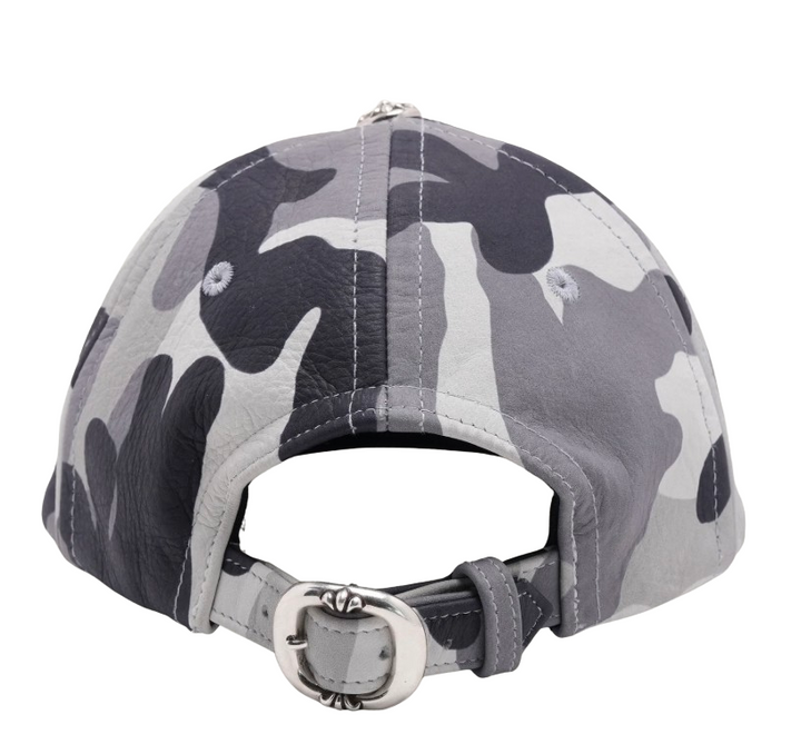 Chrome Hearts 'Snow Camo' Silver Embellished Star Patch Leather Hat