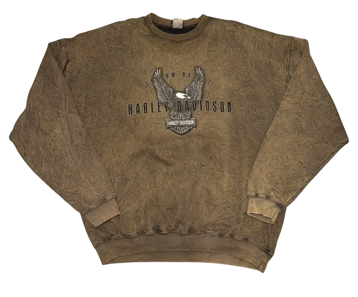 Harley Davidson 'Dillon Brothers' Brown Vintage Crewneck