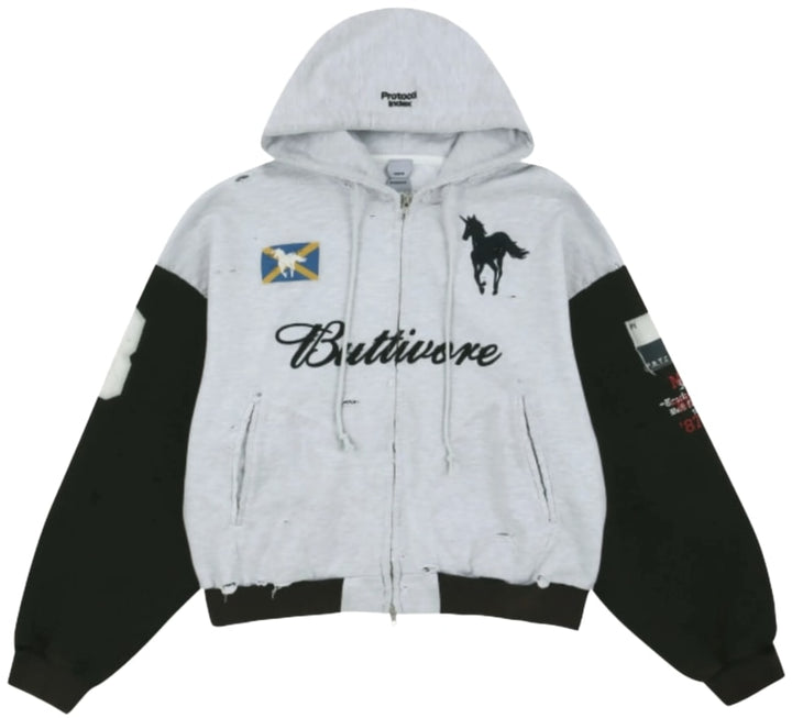 Protocol Index Buttivore Zip Hoodie - White Melange