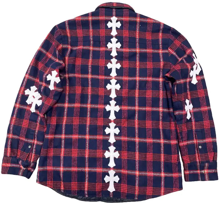 Chrome Hearts 'Blue/Red' Reversible Quilted Flannel