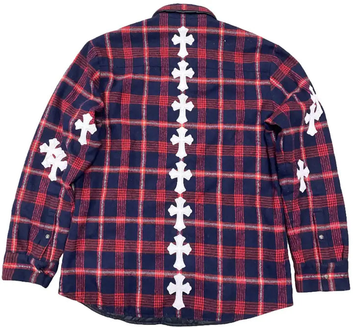 Chrome Hearts 'Blue/Red' Reversible Quilted Flannel