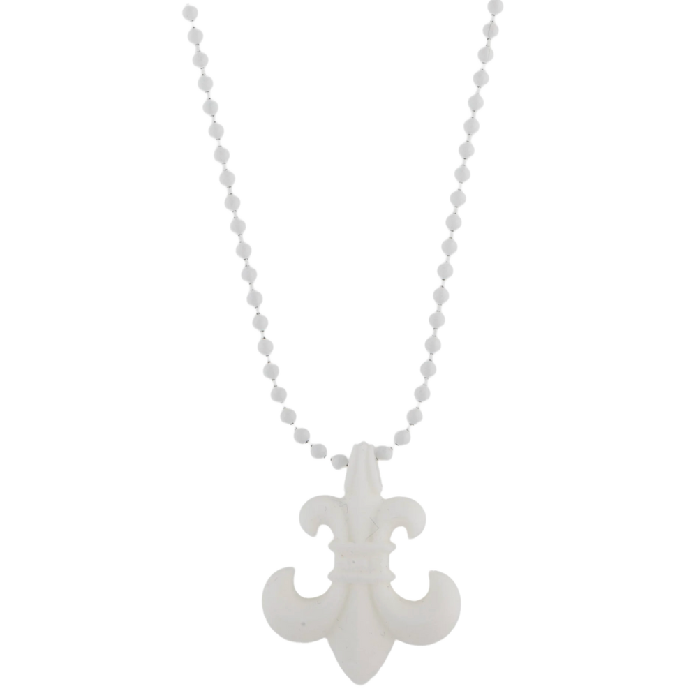 Chrome Hearts 'White' Silicon Fleur-de-Lis Necklace