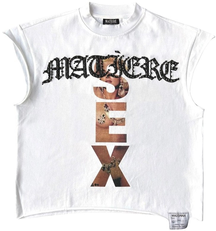 Matière De Dèsirs Madonna White Cutoff Tee