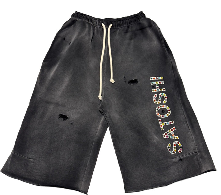 Satoshi Nakamoto 'Black' Drifter Studded Sweat Shorts