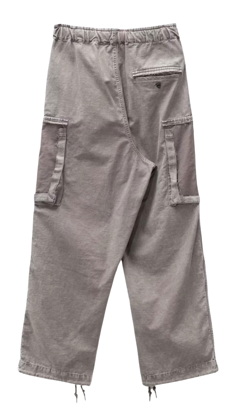 Maison Mihara Yasuhiro Cotton Satin Gray Cargo Pants